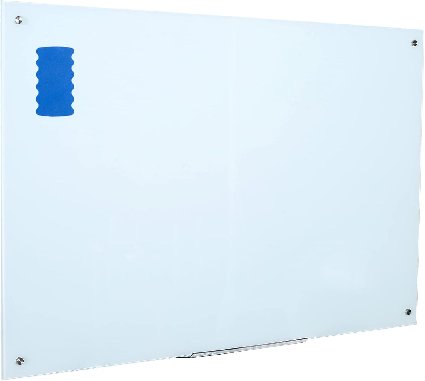 Glass Dry Erase Board - Magnetic Whiteboard with Frameless Mounting, Premium Tempered Glass Surface & Accessory Tray - Perfect for Office, Classroom, or Home (60" x 40") - Lumora Desk