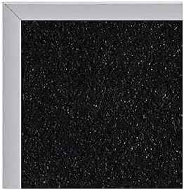 Ghent Bulletin Board, Recycled Rubber, Aluminum Frame, 48.5" x 72.5", Solid Black Rubber (ATR46-BK) Made in USA
