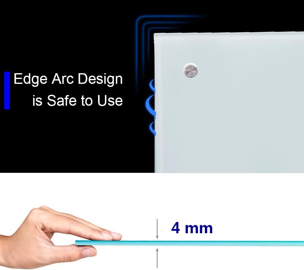 Dex Board 72" x 48" Large Glass Whiteboard 6' x 4' Frameless Tempered Glass Dry Erase Board with Marker Tray for Interactive Office, Wall Mounted Frosted Glass Whiteboard - Lumora Desk