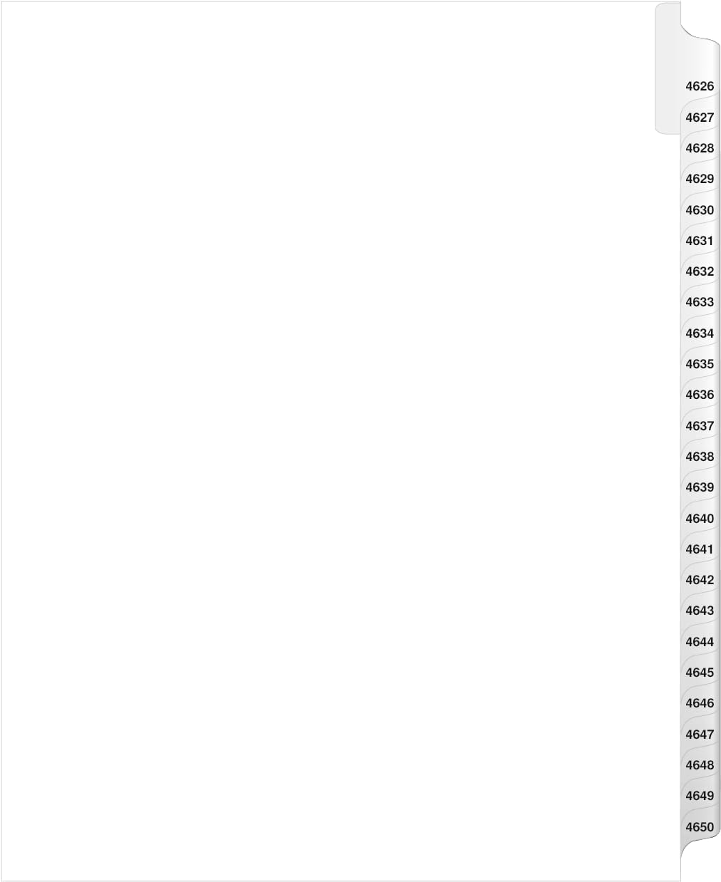 Exhibitindexes® Side Collated Exhibit Tabs AVE Style Bold Tabs Set of 4626-4650 | Made in The USA
