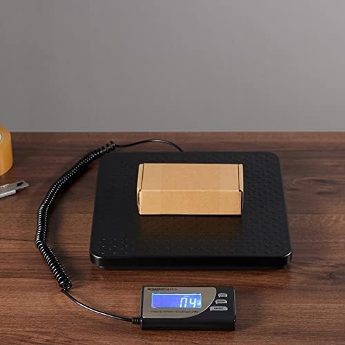 Amazon Basics Digital Postal Scale, Heavy Duty Weighing Platform for Packages, Shipping, 660 lb Capacity, 1 Ounce Readability, Portable, Black - Lumora Desk