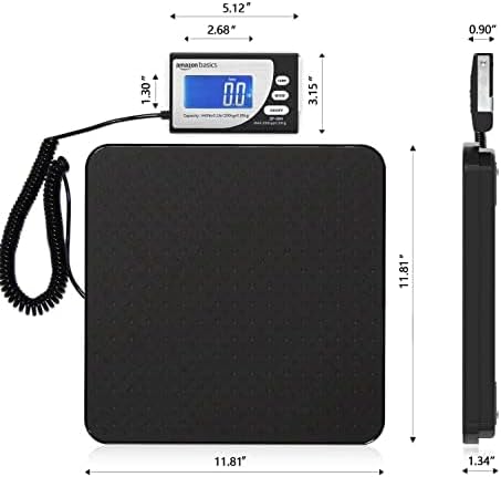 Amazon Basics Digital Postal Scale, Heavy Duty Weighing Platform for Packages, Shipping, 660 lb Capacity, 1 Ounce Readability, Portable, Black - Lumora Desk