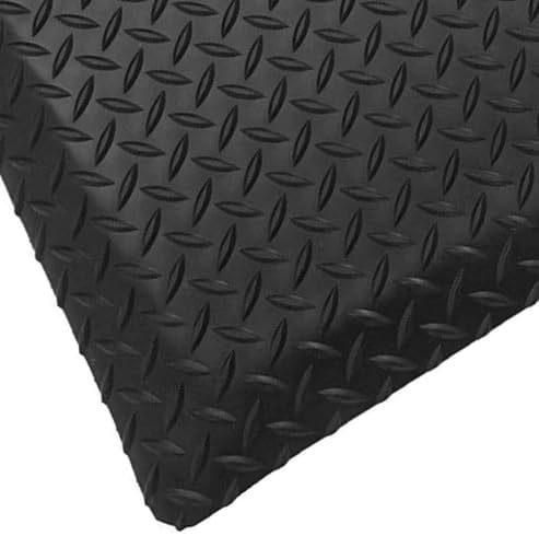 Rhino Mats, American Classic Diamond Anti-Fatigue Mats, Industrial Ergonomic Comfort Standing Mat for Work, Home, Garage, Office, Kitchen or Anywhere (Black 1" Thick, 3 FT. x 17 FT.)