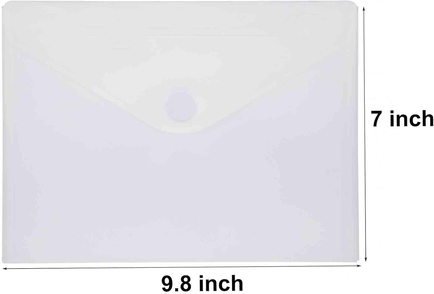9x7 Clear Plastic Envelopes Hook Loop Closure Receipt Stickers Storage Holder 20 Pack
