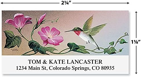 Colorful Images Ruby Hummingbird Return Address Mailing Labels, Personalize with Name & Addresses, Set of 144 Self Adhesive, Easy Peel Flat Label Sheets, 1 ⅛ x 2 ¼”, 1 Design - Lumora Desk