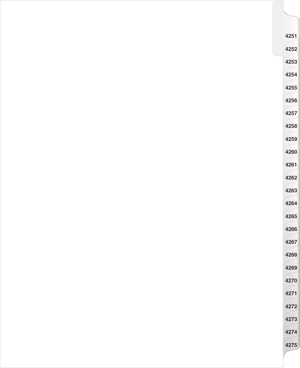 Exhibitindexes® Side Collated Exhibit Tabs AVE Style Bold Tabs Set of 4251-4275 | Made in The USA