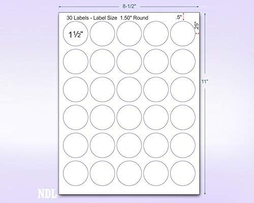 NextDayLabels 8-1/2 x 11" Neon Color High Light Fluorescent Labels for Laser & Inkjet Printer (Blue Fluorescent, 1.5" Round - 30 Per Page | 3000 Labels)