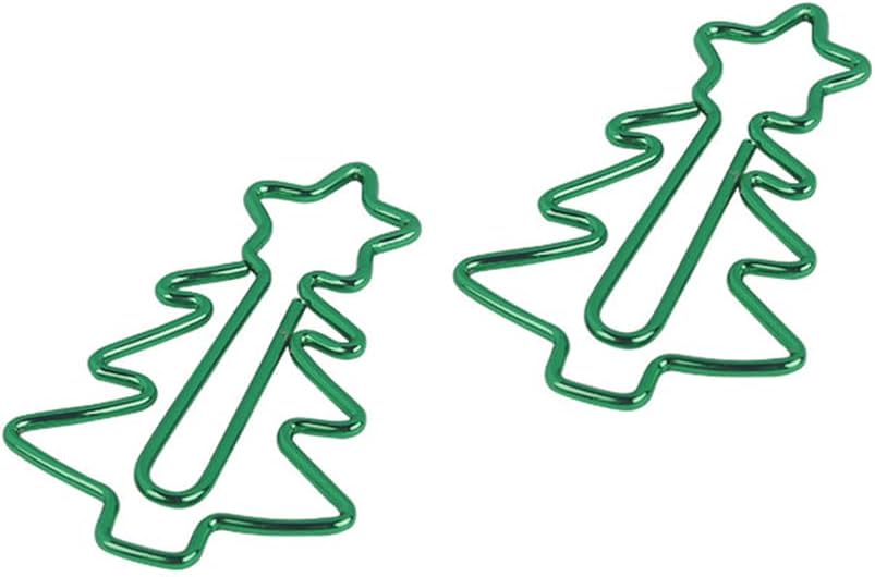 30 Pcs Christmas Tree Shaped Paper Clips Bookmark Metal Art Clips Office Supplies Set Binder Folders Metal File Holder for Notebooks Scrapbooks File Organizer