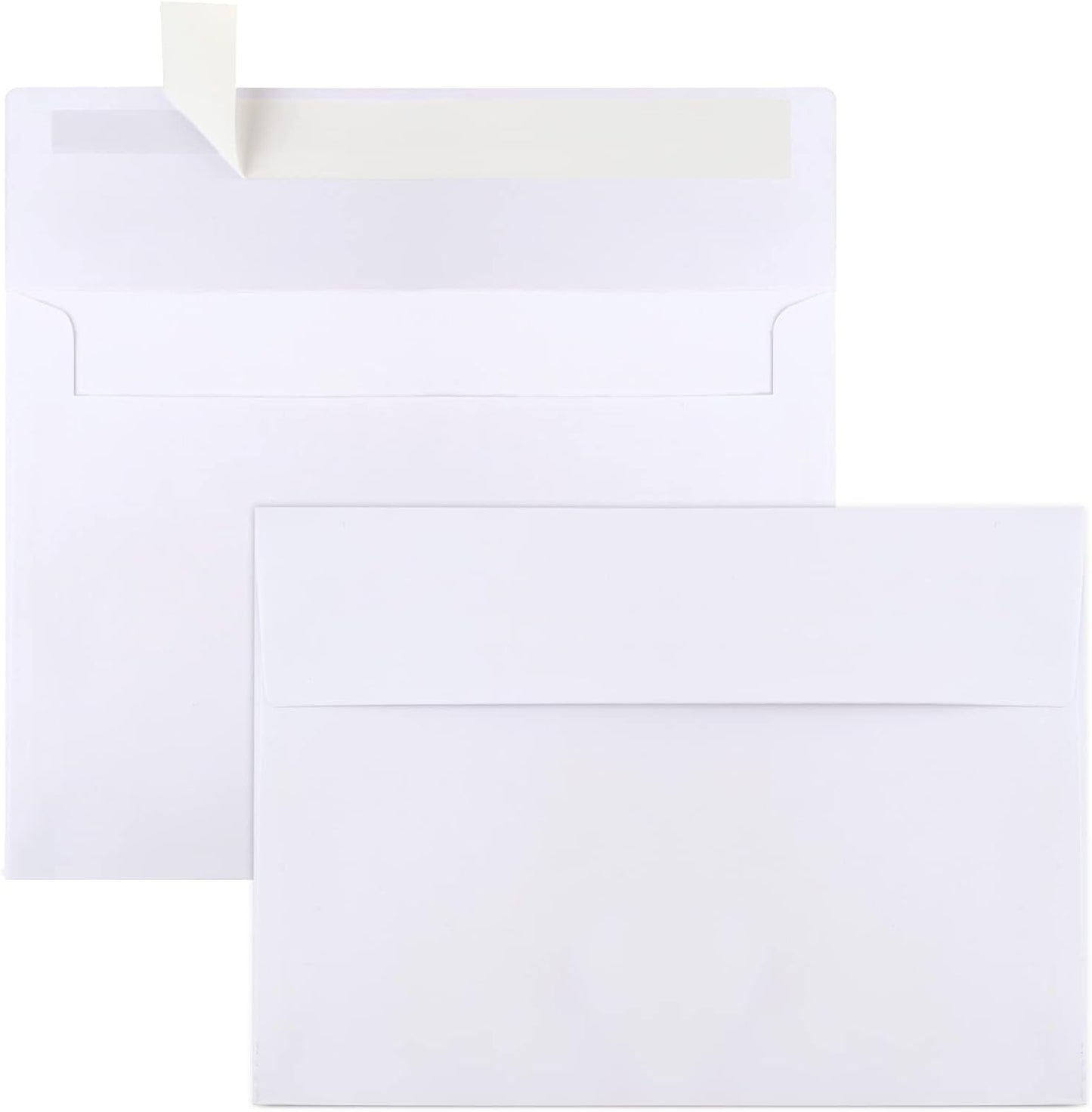 Joyberg 50 Packs 5x7 Envelopes, White A7 Envelopes for Invitations, Printable, Self Seal for Weddings, Invitations, Photos, Postcards, Greeting Cards, Mailing - Lumora Desk