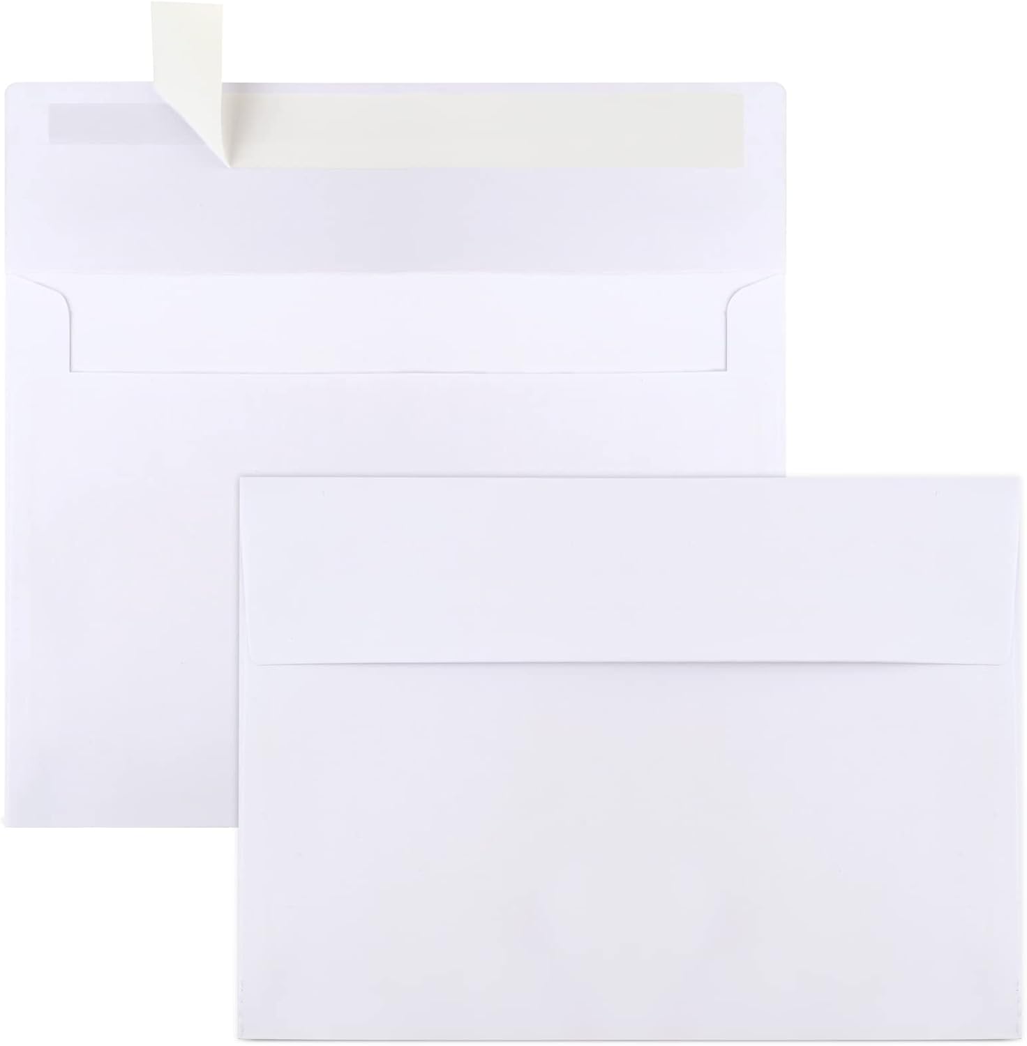 Joyberg 50 Packs 5x7 Envelopes, White A7 Envelopes for Invitations, Printable, Self Seal for Weddings, Invitations, Photos, Postcards, Greeting Cards, Mailing - Lumora Desk