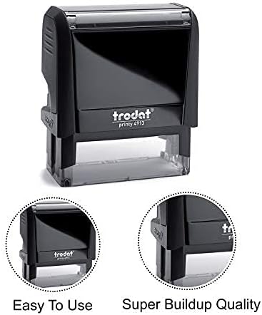 Trodat 4913 Self Ink Notary Stamp - Rectangular, 7/8" x 2-3/8", Plastic, Black, Red, or Blue