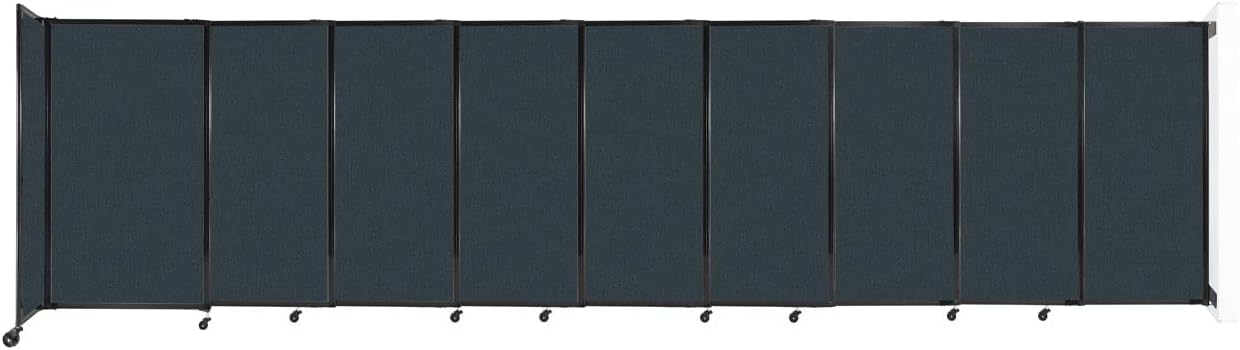 Wall-Mounted Sliding StraightWall Room Divider | Adjustable Widths | Locking Wheels | Room Separator | Up to 19'9" Wide x 5' Tall Blue Spruce Fabric Panels - Lumora Desk