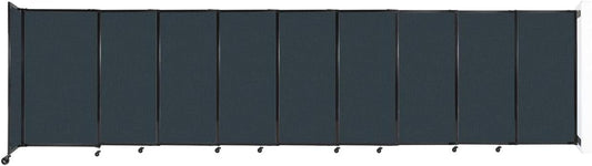 Wall-Mounted Sliding StraightWall Room Divider | Adjustable Widths | Locking Wheels | Room Separator | Up to 19'9" Wide x 5' Tall Blue Spruce Fabric Panels - Lumora Desk