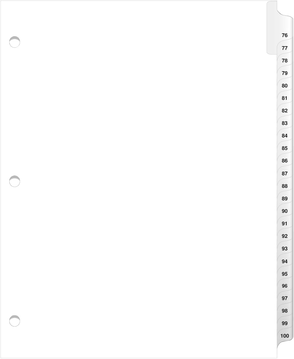 Exhibitindexes® 3 Hole Punched Side Collated Exhibit Tabs - AVE Style Bold Tabs Letter Size - 76-100-Set