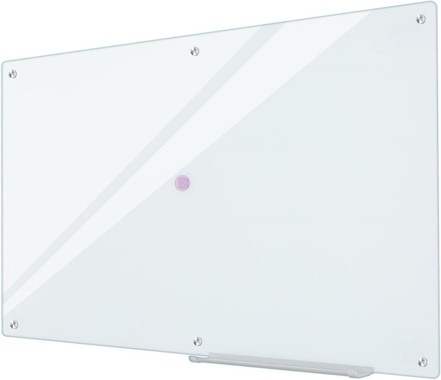 Glass Whiteboard 6'x 4', Magnetic Dry Erase Board, Large Framless Glass White Board for Wall Office School Home - Lumora Desk