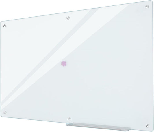Glass Whiteboard 6'x 4', Magnetic Dry Erase Board, Large Framless Glass White Board for Wall Office School Home - Lumora Desk