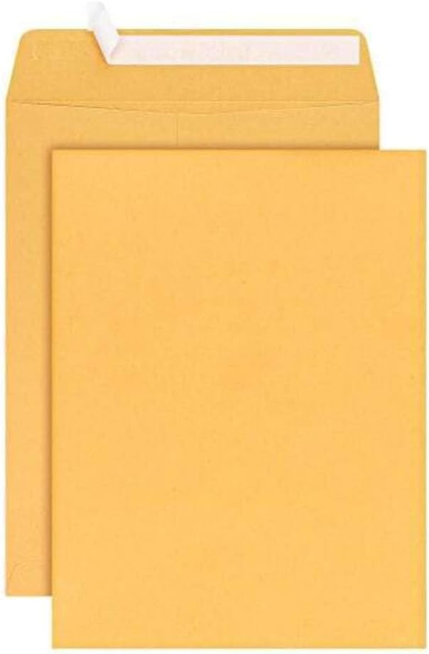 Catalog Envelopes (Open End), Brown Kraft, 28 Pound. 500 Per Pack. (Peel And Seal, 7.5"x10.5") - Lumora Desk