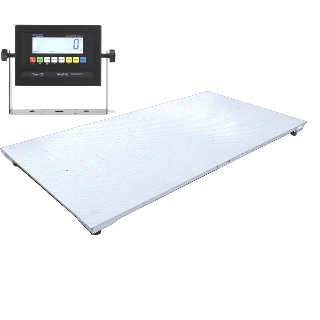 SellEton Non-NTEP Floor Scales, Accurate Pallet Scales with Smart Digital Indicator for Warehouse Shipping and Heavy Duty Industrial Weighing (48" x 96", 10.000 lb x 1 lb)