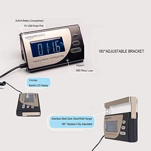 Amazon Basics Digital Postal Scale, Heavy Duty Weighing Platform for Packages, Shipping, 660 lb Capacity, 1 Ounce Readability, Portable, Black - Lumora Desk