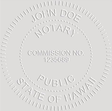 MaxMark Notary Seal Round Pink Embosser for Hawaii State - Includes Gold Burst Seal Labels (50 Count)