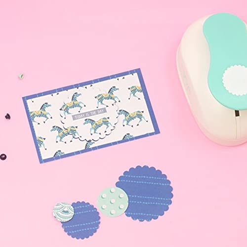 Craftelier - 3 Inch Circle Scallop Punch with Lever Press | Shape Hole Puncher for Paper Crafts | Scalloped Hole Punch for Scrapbooking, DIY Cards & Journals | Mini Hole Punch for Paper & Cardstock.