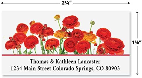 Colorful Images Floral Seasonal Bouquet Return Address Mailing Labels, Personalize with Name & Address, Set of 144 Self Adhesive, Easy Peel Flat Label Sheets, Large, 8 Designs - Lumora Desk