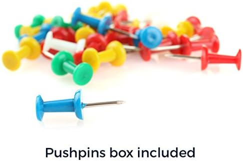 PinPix 17x14 Inch Cork Bulletin Board. This Decorative Framed Pin Board Comes with Navy Pastel Design and a Satin Black Frame. Ideal for Home Office Decor or Message Board (PinPix-1811)