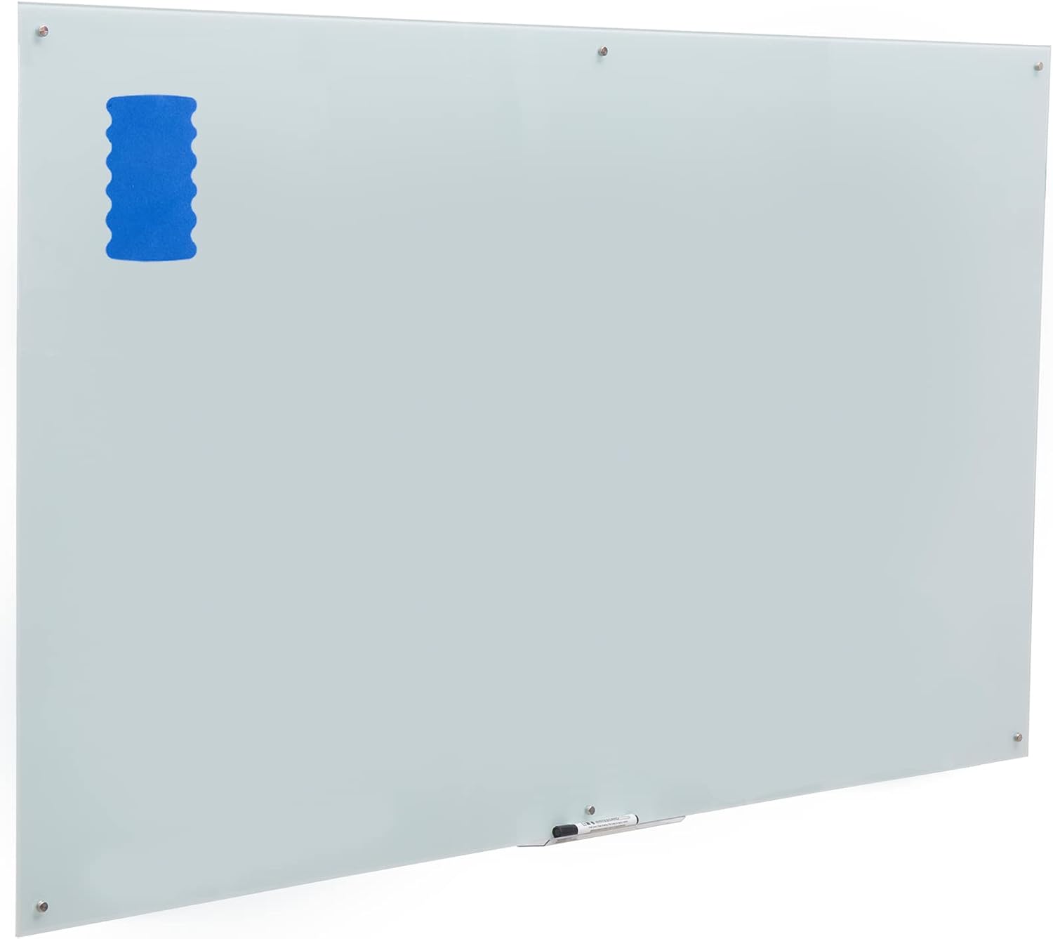 Dex Board 72" x 48" Large Glass Whiteboard 6' x 4' Frameless Tempered Glass Dry Erase Board with Marker Tray for Interactive Office, Wall Mounted Frosted Glass Whiteboard - Lumora Desk
