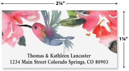 Spring Humming Personalized Deluxe Address Labels - Set of 144 (2 Designs), Self-Adhesive, Large Flat-Sheet Select Labels - Lumora Desk