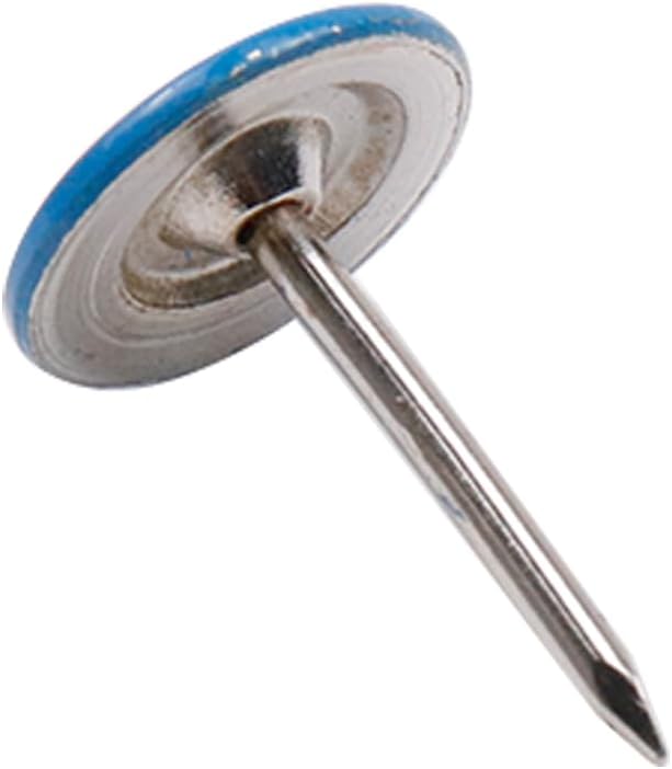 100Pcs Flat Head Upholstery Tacks Home Furniture Decor Tack Upholstery Nails Flat Push Pins Flat Thumb Tacks Blue (11mmx17mm)