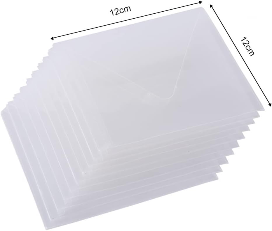 10 Pack Large Stamp & Die Storage Pockets Reusable Clear Plastic Seal Bags Storage Case for Cutting Dies Stencil Album Stamp Crafts Paper Card Craft Stamping Die Cuts Organizer Holder 4.75X4.75inch