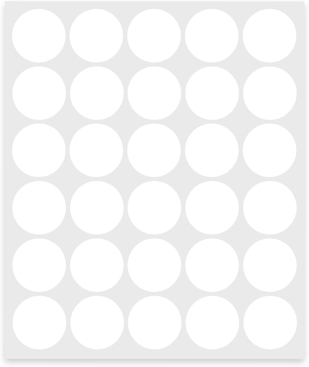 0.75 Inch Removable Color Code Dot Sticker Round Labels,Garage Sale Stickers Price Tags Label Blank Yard Sale Circle Dot Stickers Removable Writable Not Blurry (1050 Pack,White)