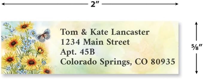 Colorful Images Nature’s Grace Floral Return Address Mailing Labels, Personalize with Name & Address, Set of 240 Self Adhesive, Easy Peel Flat Label Sheets, Small, 12 Designs - Lumora Desk