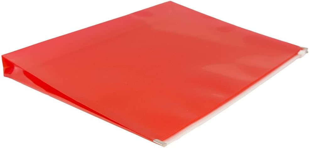JAM PAPER Plastic Envelopes with Zip Closure - Letter Booklet - 9 3/4 x 13 - Red - 12/Pack