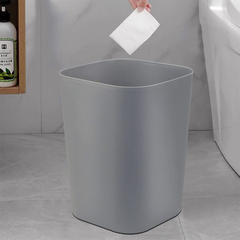 Besli 2 Gallon Small Trash Can Garbage Can Wastebasket for Bathroom Bedroom Kitchen Office,Pack of 3 (Gray)