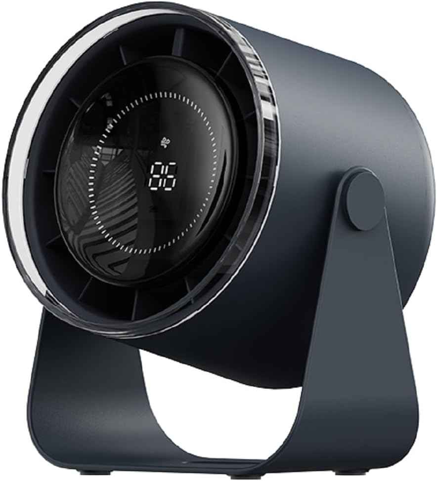 Small Desk Fan, 28dB Ultra-Quiet Desktop Air Circulator with 115° Adjustable Tilt, 100 Speeds, Rechargeable Battery, USB-Powered, Portable for Bedroom, Office, Kitchen, Travel -Bluish Black