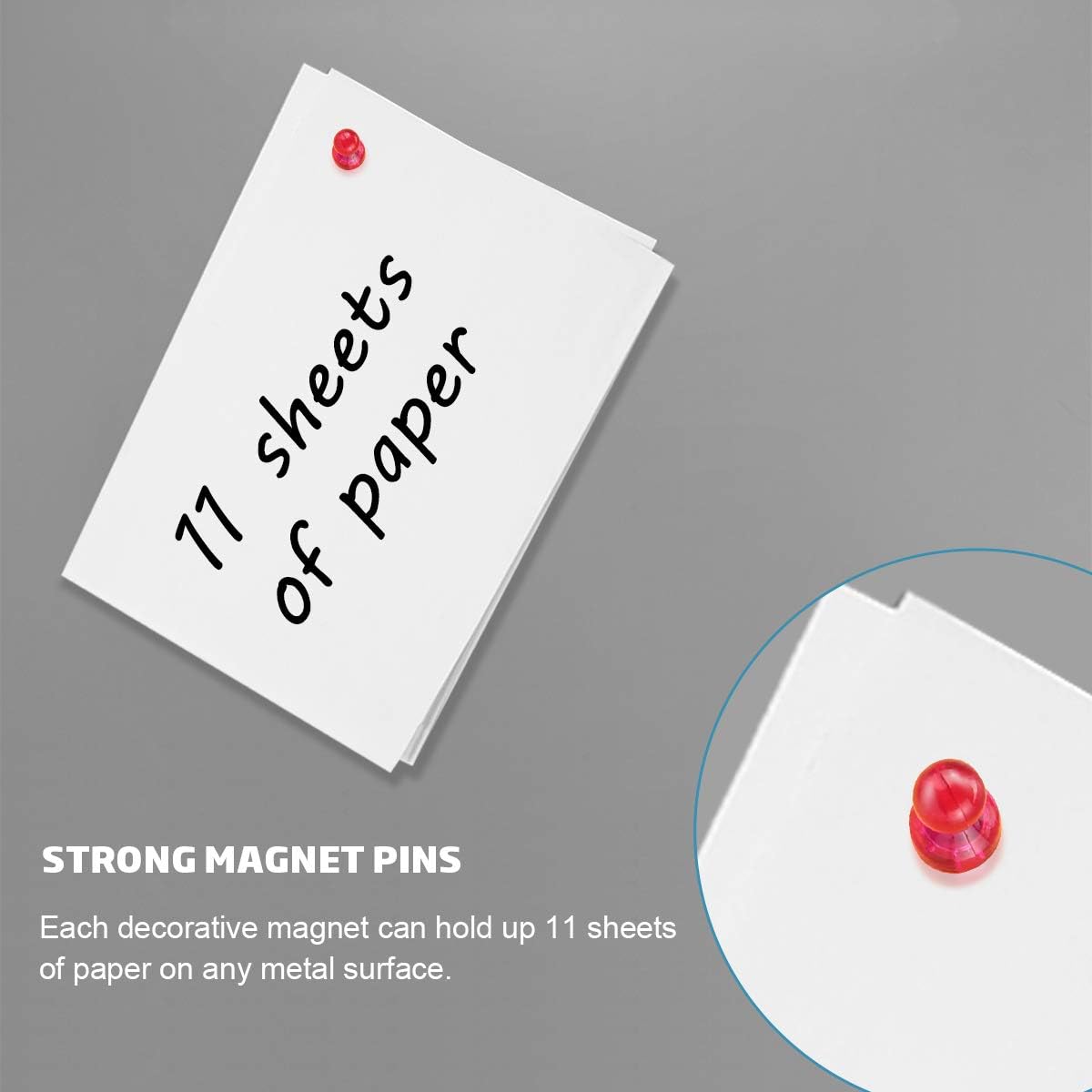 Ant Mag Magnetic Push Pins Strong Push Pin Magnets for Fridge Whiteboards Calendars Maps in School & Office Pack of 18 Red