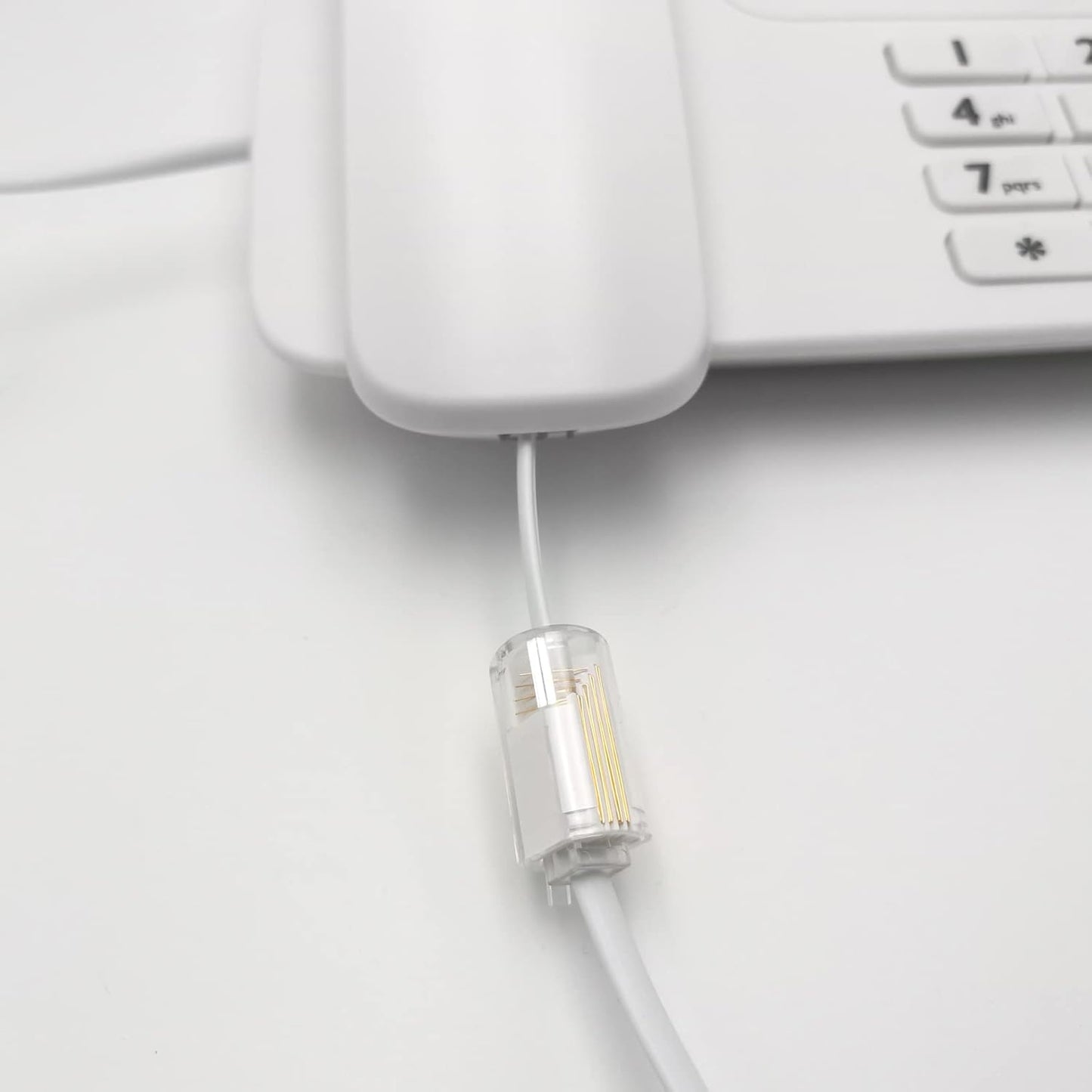 NECABLES 4Pack Phone Cord Detangler for Landline Telephone Handset Cord Detangler for Desk Phone RJ9 4P4C Male to Female White