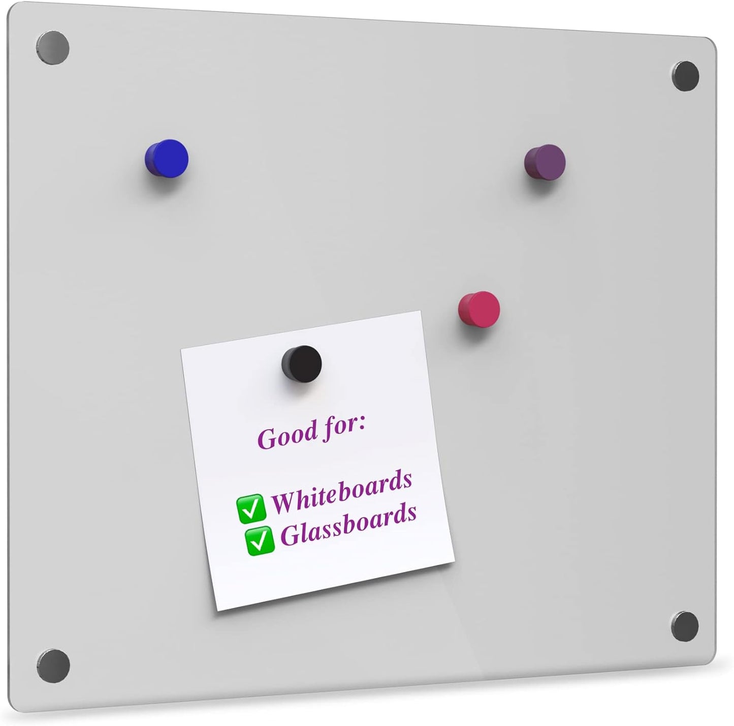 Strong Magnets for Whiteboard, Glassboard and Fridge (White, 8 Pack, Small). N54 Neodymium Rare Earth Heavy Duty Magnets for Home and Office Supplies.