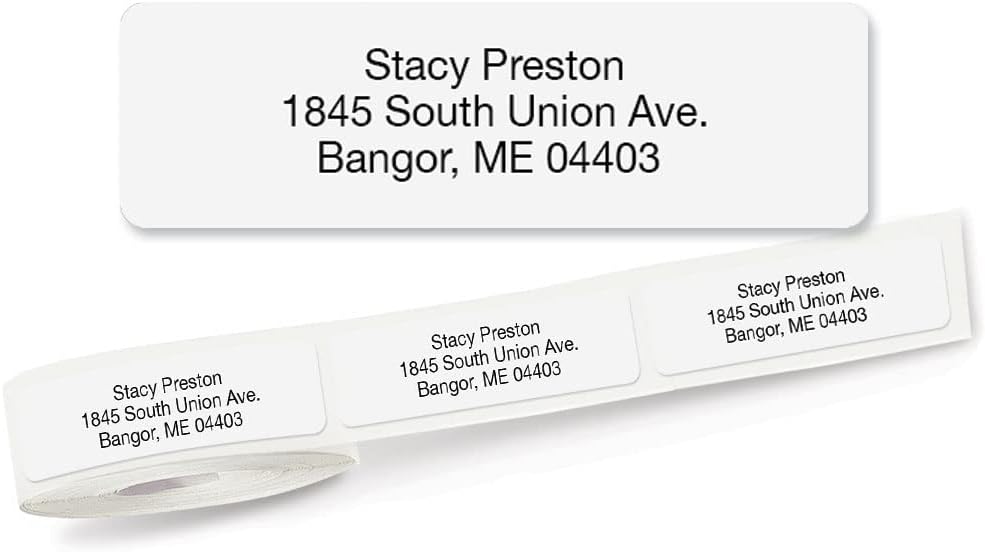 Personalized Return Address Labels, Roll of 500 Gloss White Self-Adhesive Labels Without Dispenser, Customize with Name & Shipping Address, Colorful Images - Lumora Desk