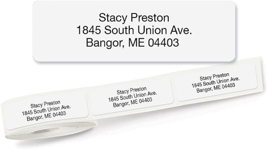Personalized Return Address Labels, Roll of 500 Gloss White Self-Adhesive Labels Without Dispenser, Customize with Name & Shipping Address, Colorful Images - Lumora Desk