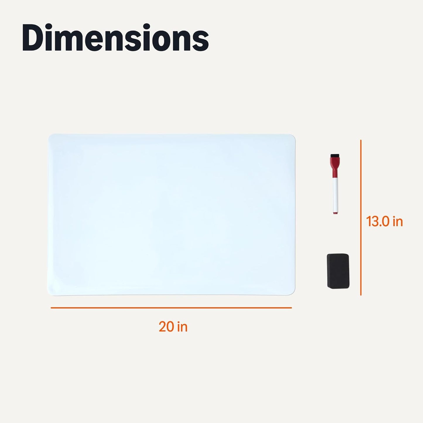 Amazon Basics Magnetic Dry Erase Board, Fridge WhiteBoard, Sheet 20" x13", 2 Markers and Eraser - Lumora Desk