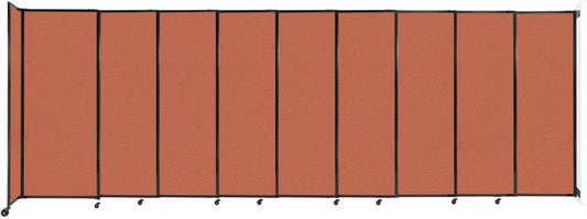 Wall-Mounted Sliding StraightWall Room Divider | Adjustable Widths | Locking Wheels | Room Separator | Up to 19'9" Wide x 6'10" Tall Papaya Fabric Panels - Lumora Desk