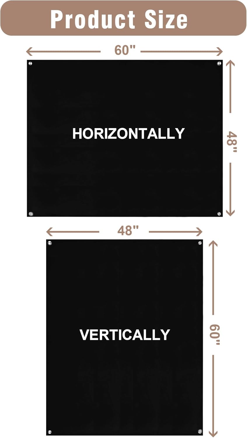 Mifuro Magnetic Glass Whiteboard，60"x48" Wall Mounted Frameless Dry Erase Board for Office, Home & School Black