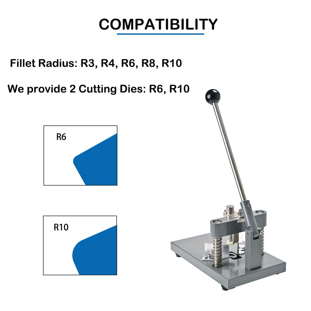 Yorkmills Corner Rounder Cutter Machine Paper Corner Punch, R6mm R10mm 1.2”/ 30mm Thickness Heavy Duty Commercial Card Cutter with Paper Holding Device for Office Business
