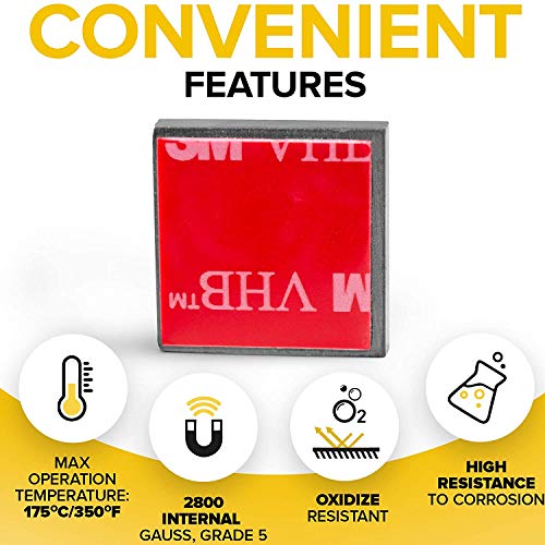 X-bet MAGNET Strong Magnets - Square Heavy Duty Adhesive Sticky Magnets for Crafts, Fridge, 0.8 inch, 24pcs