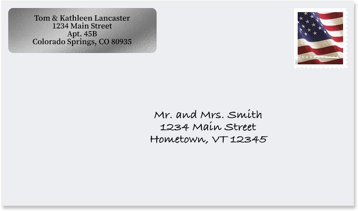 Personalized Return Address Labels, Roll of 500 Silver Foil Self-Adhesive Labels Without Dispenser, Customize with Name & Shipping Address, Colorful Images - Lumora Desk