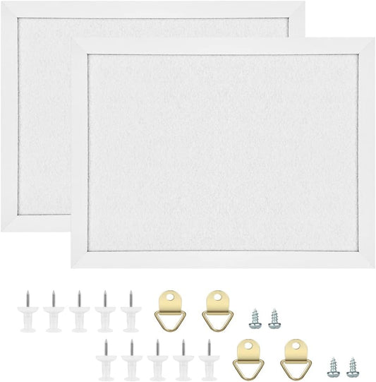TORASO Cork Board Bulletin Board, Cork Boards for Walls with Pins, Eye Bolts, gaskets, Screws, Pin Board for Office, School and Home (White, 11“x14.5” - 2p) - Lumora Desk
