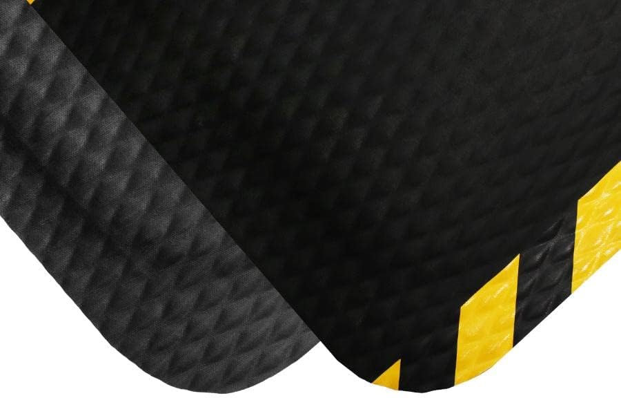 American Floor Mats Hog Heaven Premium 7/8" Black & Black Border 3' x 8' Nitrile Backed Anti-Fatigue Comfort Mat