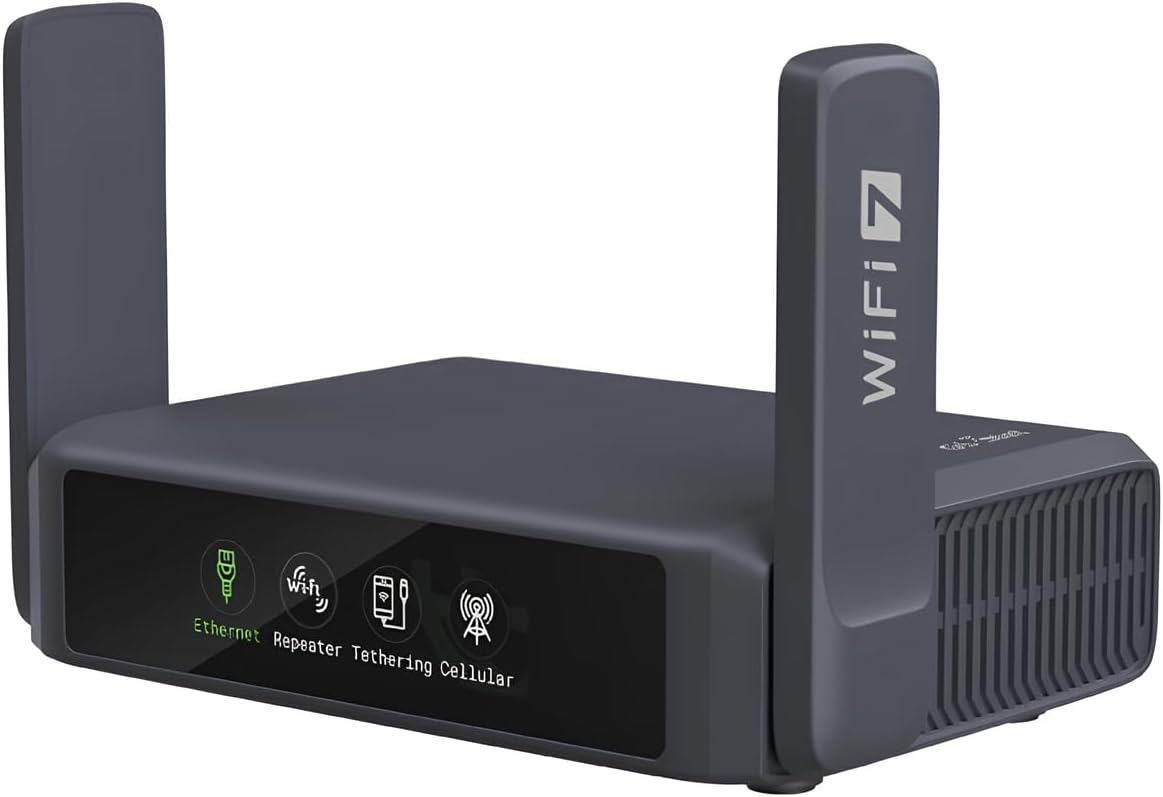 GL.iNet GL-BE3600 (Slate 7) Portable Travel Router, Pocket Dual-Band Wi-Fi 7, 2.5G Router, Portable VPN Routers WiFi for Travel, Public Computer Routers, Business Trip, Moblie/RV/Cruise/Plane